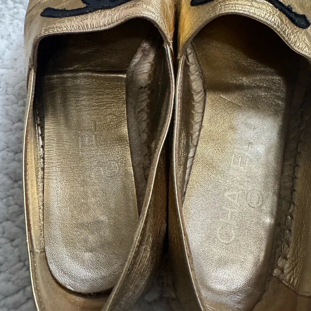 CHANEL Metallic Gold & Black Espadrilles – Size 38 - Picture 2 of 16